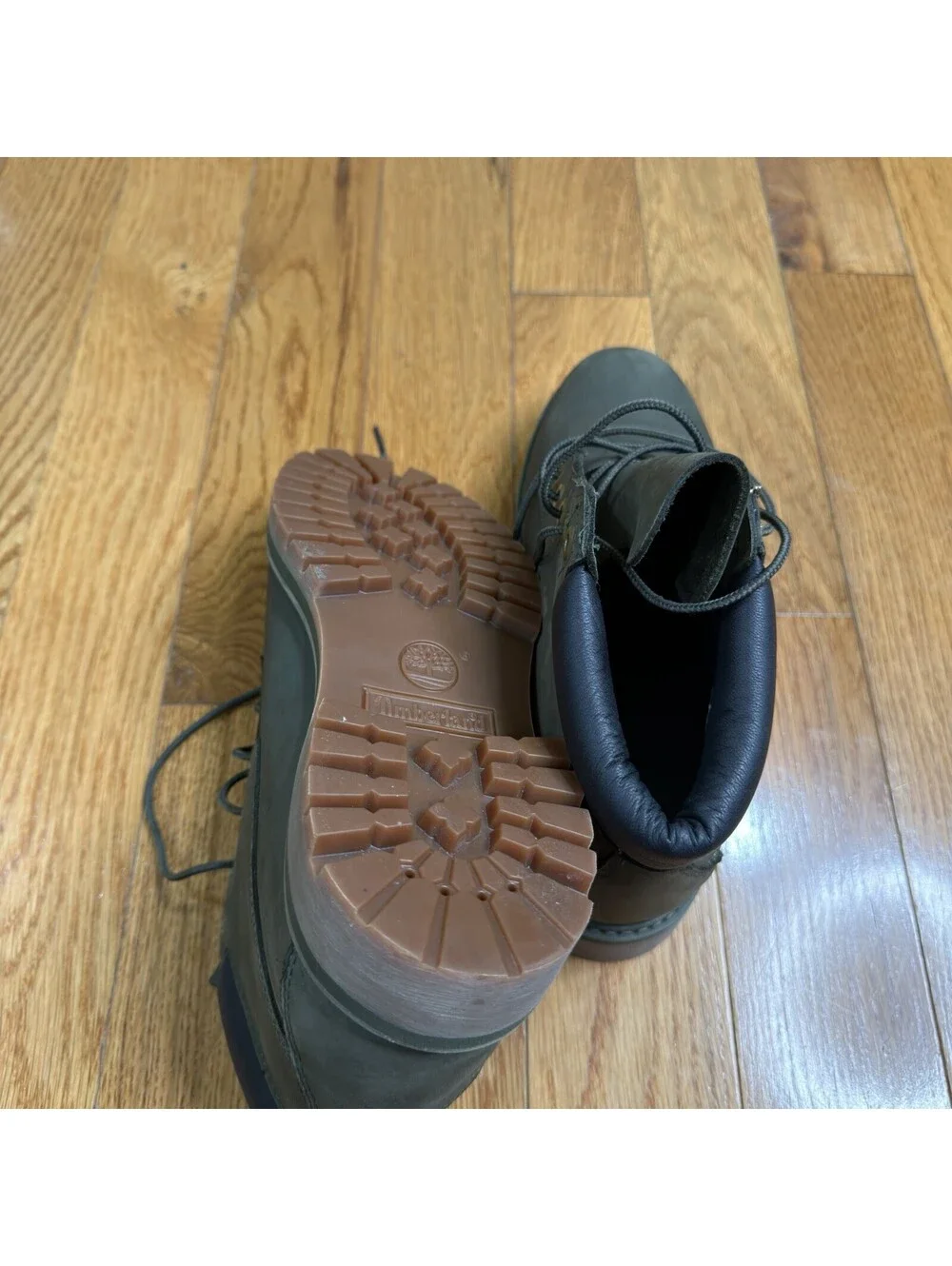 Size 8 US Men’s Timberland ReBOTL Waterproof 6” Boots Gray Nubuck  Green